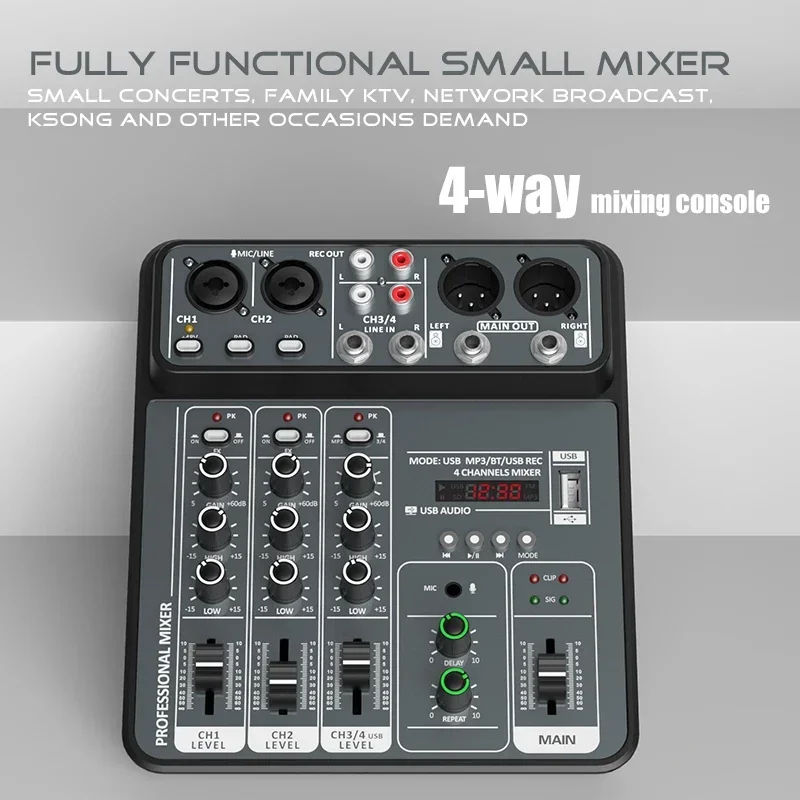 4-Channel Pro Audio Mixing Con - Audio Music Dj review and price